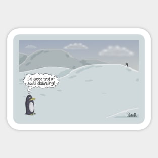 Penguin Self Isolate Sticker